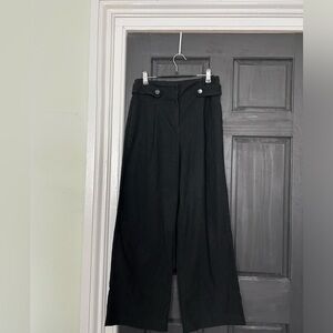 LOFT Black Wide-Leg High-Waist Pants